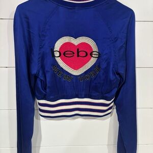 Y2K Bebe Royal Blue Jacket with Heart Design